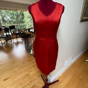 Escada Classic Red Silk Sleeveless Sheath Dress Sz. 34